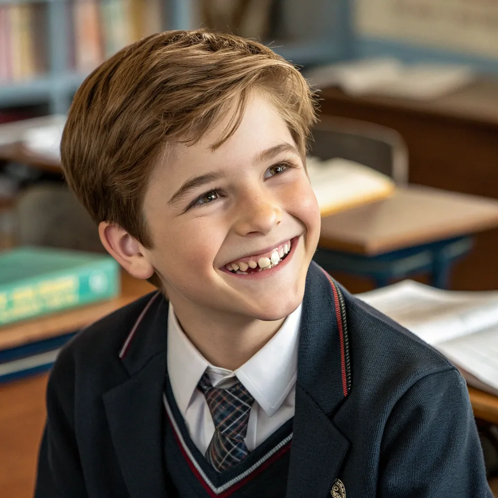 Smiling student Oliver Smith